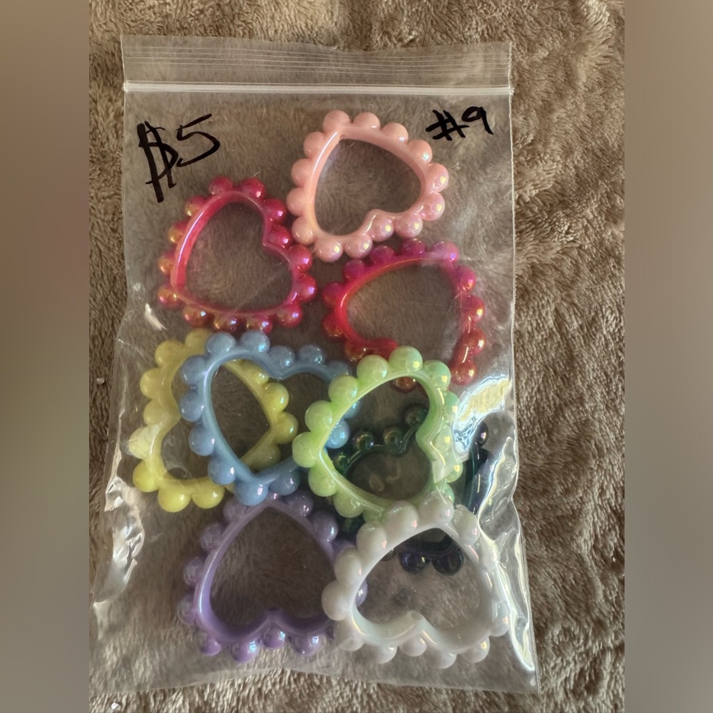 Heart Shaped Beads 9 Count